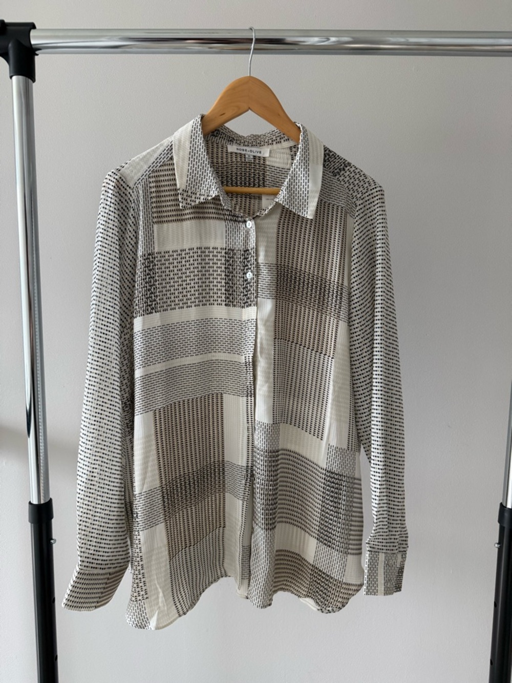 Rose & Olive Patterned Button-Down Shirt